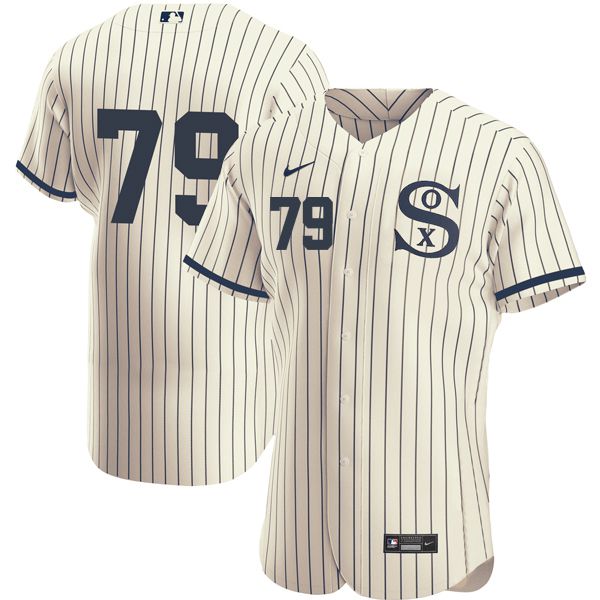 Men Chicago White Sox #79 No Name Cream stripe Dream version Elite Nike 2021 MLB Jerseys